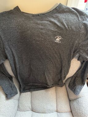 Beverly Hills Polo Club Heather Charcoal Crew Neck Long Sleeve